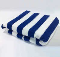 Pool Linen - 100% Cotton, 36"x72" & 30"x60", White And Blue Stripes | Breathable, Washable, Suitable For Adults, Babies, Children, Ideal For Home, Hotel, Restaurant, Wedding
