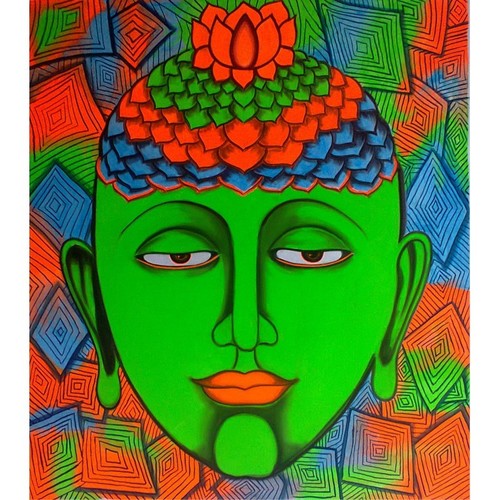 Green Buddha Painting