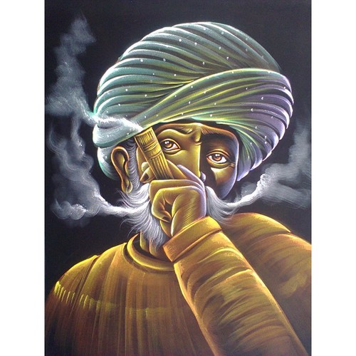 Man Smoking Pipe Painting