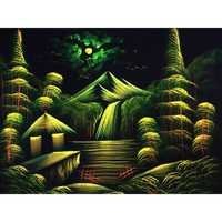 Green Colour Landscape Painting