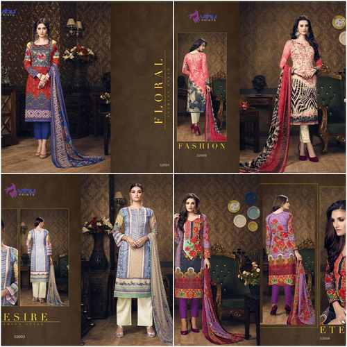 pure cotton printed suit with siffon dupatta