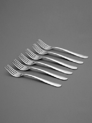 Fruit Fork Set - Stainless Steel, High Gloss Finish | Unbreakable, Easy to Clean, Durable Rose Design, 6 Pieces Set