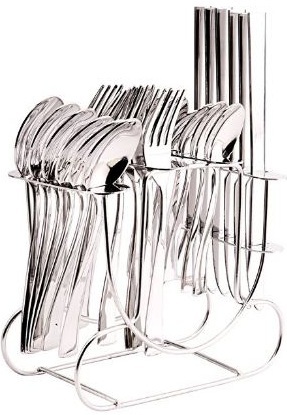 Stainless Steel Cutlery Set - 24 Pieces, High Gloss Finish for Easy Cleaning, Extremely Durable and Non-Stick