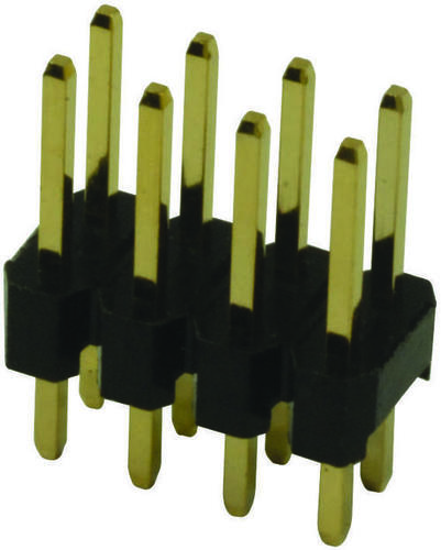 BOARD CONNECTOR HEADER 8WAY 2ROW - Gold Plated Contacts 2.54mm Pitch Black Colour Weight 0.422 Grams | Through Hole Contact Termination