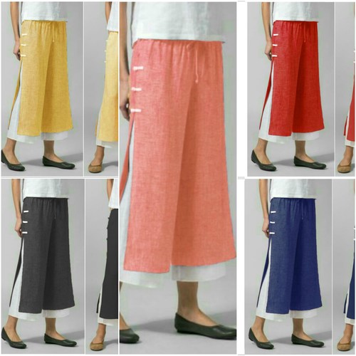 Layer cropped cotton pants
