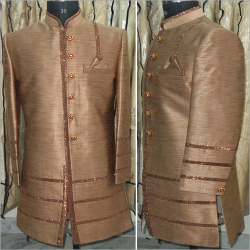 Party Wear Plain Indo Western Sherwani