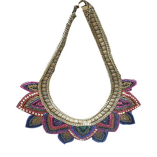 Pink Glass Seed Beaded Handcrafted Choker Necklace