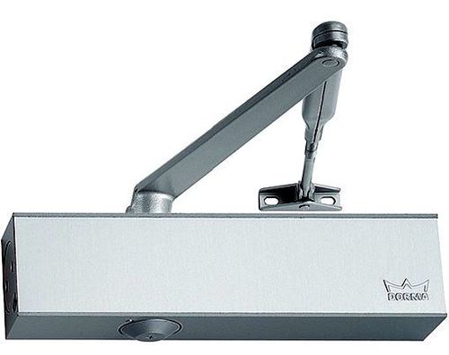 Rack & Pinion Door Closer - EN 2-4, Silver, Adjustable Closing & Latching Speed, Without Hold Open
