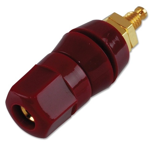 Binding Post - Brass #10-32 Size Red Color | Gold Plated Contacts Insulated Panel Mount Weight 15.876 Grams