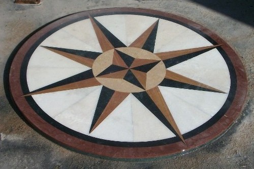 Natural Stone White Marble Compass