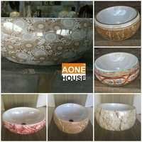 Multi Sticker Design Table Top Wash Basin
