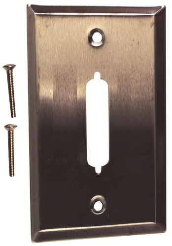 Wall Plate - Stainless Steel, 1 Module Faceplate for RS-232/DB-25 Connectors, 54 Grams Weight