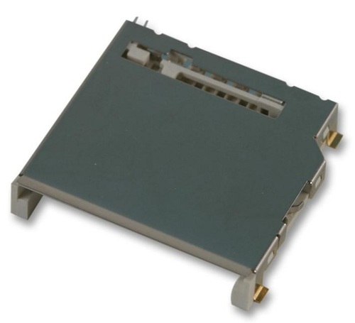 SD MEMORY CARD CONN, 9POS, SMT - Phosphor Bronze Contacts, Gold Plated, Model No. MC34459 | Weight: 1.9 Grams, SVHC Free, 9 Contacts