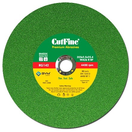 Cutting Wheel - Green 355x2.5x25.4 mm | 1 Cutting Wheel per Net, 40 Pieces per Carton