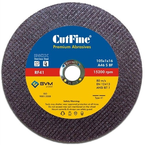 Cutting Wheel - 105x1x16 mm, Matte Black, Pack of 100 Pieces - Dual Net Design, High Precision Application