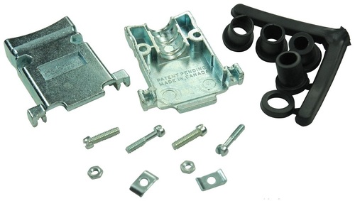 D SUB COVER - Zinc Alloy, Size DA, 180 Degree Cable Exit Angle | Deluxe Series, Weight 61.235 Grams