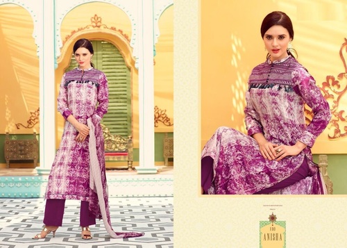 Magenta Designer Cotton Pant Style Suit Online