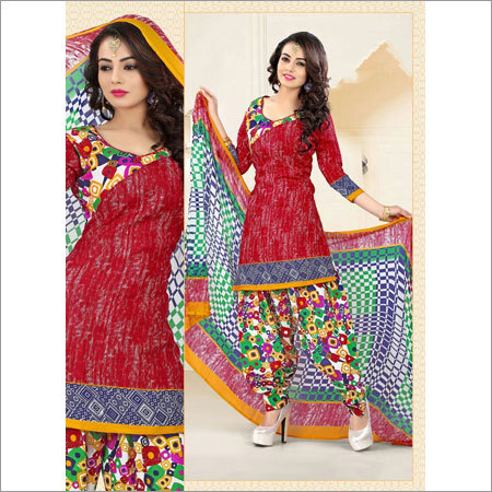 Designer Ladies Dress Materials - High Grade Cotton Printed Patterns All Season | Skin-Friendly Anti-Wrinkle Tear Resistant Colorfast Washable Lustrous Finish