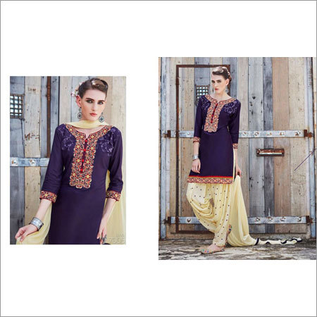 Ladies Designer Punjabi Suits - Silk Embroidered Full Sleeve Anti-Wrinkle Waterproof All Season Diverse Colors