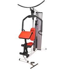 Home Gym - Steel Frame 70x50x180cm, Red, 185lbs Weights, Adjustable Height, Multi-exercise