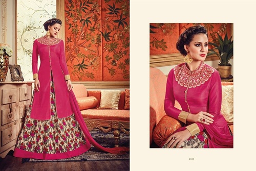 Pink Shop Designer Lehanga Style Suit Online