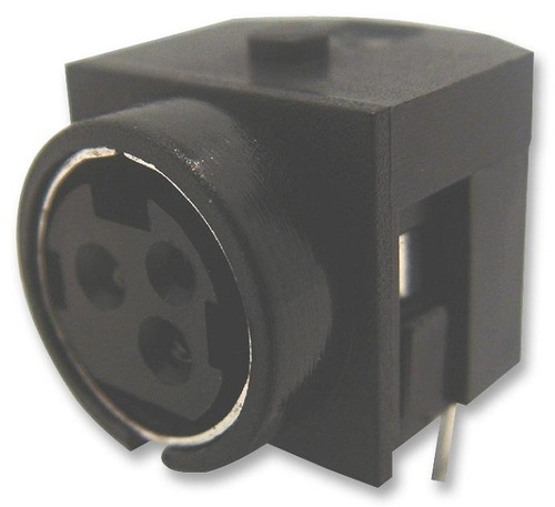 JACK DC POWER PCB R/A 3 WAY - Metal Body 3 Contacts Black 7.5A Rating Through Hole Right Angle Tin Plated Brass Contacts | Lightweight 0.007 Kg