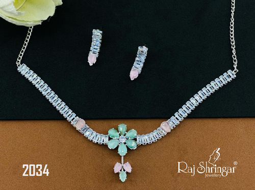 Women Necklace - Color: Golden & Blue