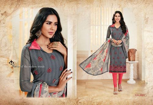 Grey Unstitched Salwar Kameez