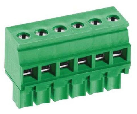 Terminal Block - Pluggable, 6 Positions, Rated Voltage 300V, Rated Current 8A, Screw Connection, Phosphor Bronze Contact | Lightweight 5 Grams