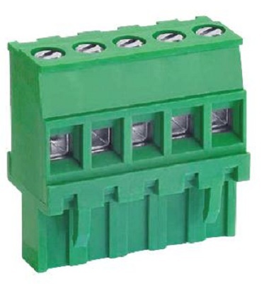 Terminal Block Pluggable - Phosphor Bronze, 5 Positions, 300V, 16A, 5mm Pitch, 12AWG Cable Mount | 9g Lightweight Design, Screw Connection