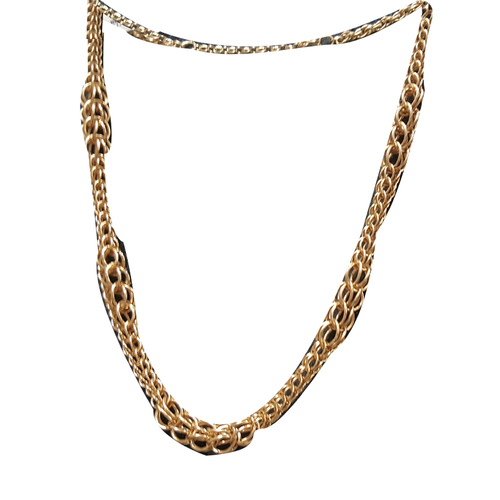 Gold Metal Beaded Long Necklace