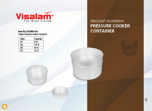 Wrought Aluminium Pressure Cooker Container