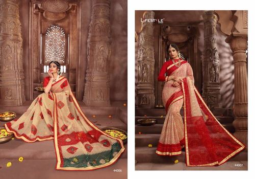 Cotton Printed Saree - Traditional Design, Lightweight Quality Fabric | Smooth Texture, Wrinkle-Free Finish for Evening Wear