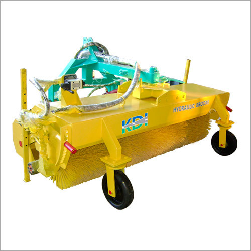 Hydraulic Broomer - Steel, 0.8m Height, 1.5m Width, 250kg Weight | Rotary Brush, Durable Design, Efficient Cleaning, Easy Operation, Versatile Use