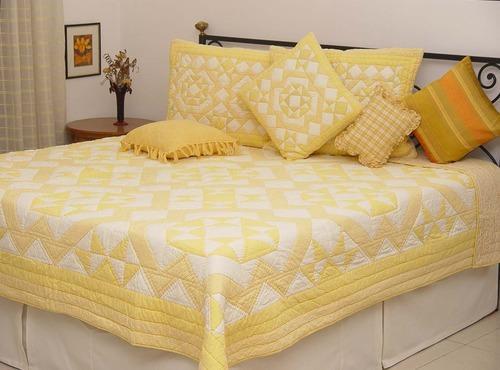 Light Yellow Patch Work Quilt Made In 100% Cotton Fabric