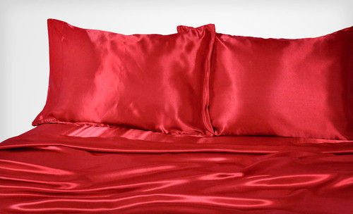 Red Satin Bed Sheet