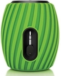 Portable Speaker - Plastic, 6.5x2.6x8 cm, Green, Mono 1.5 Inch, Lithium Battery, USB & 3.5mm Connectivity, Retractable Cable