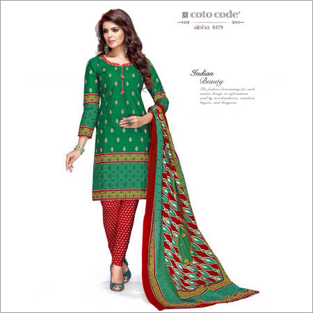 Red And Green Jetpur Cotton Dress Manufacturer