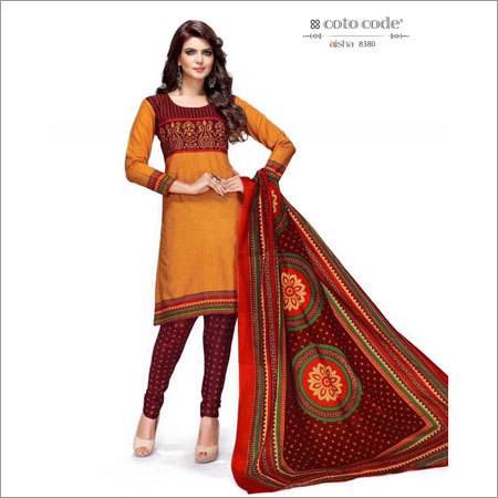 Yellow And Maroon Designer Cotton Dress Suppliers