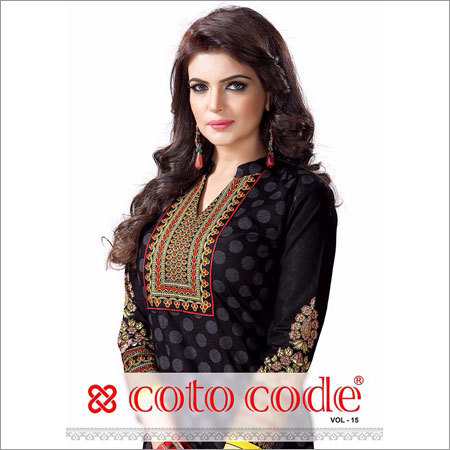 Black Women Cotton Dress Material