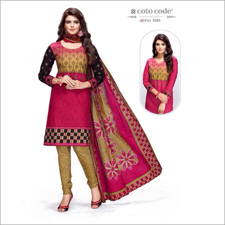 Multi Color Unstitched Cotton Dress