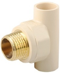Male Threaded Brass Tee - CPVC Material | Durable Design for Reliable Fluid Transport and Long-Lasting Performance in Piping Systems