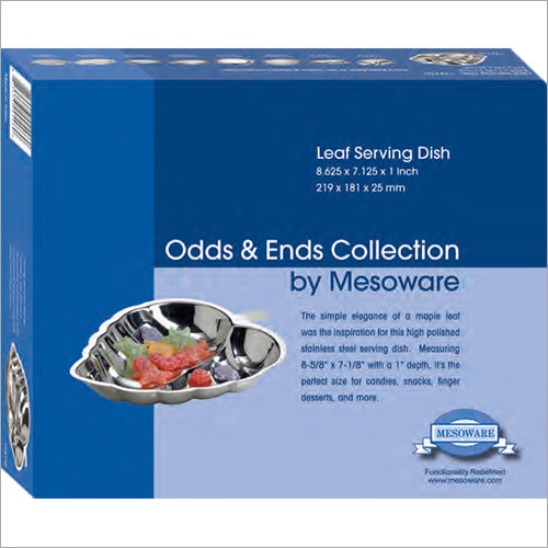 Leaf Serving Dish - Paper Material, Square Shape, Glossy Lamination Finish | Blue Color Ideal for Food Presentation