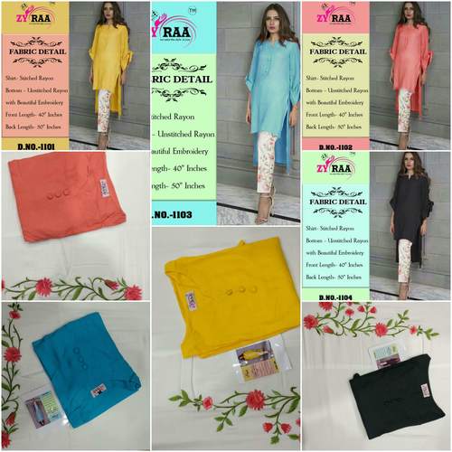 zyara kurte with emb pant