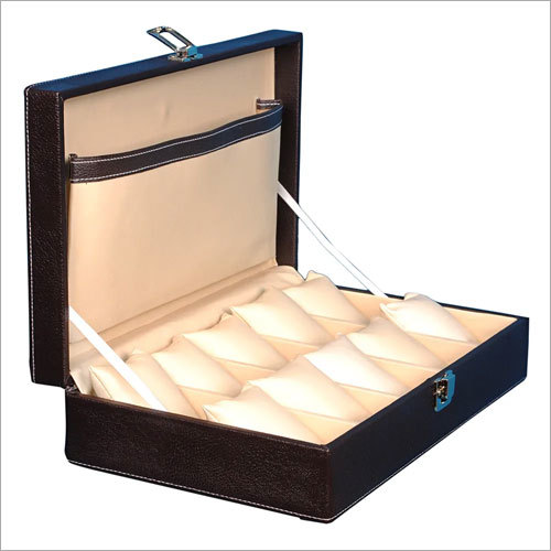 Hard Craft Watch Box Case PU Leather for 10 Watch Slots - Brown