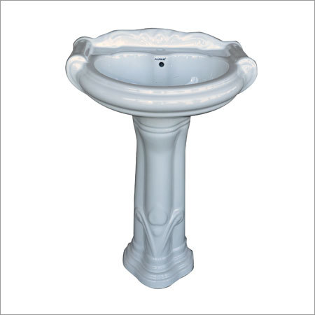 Ceramic White Pedestal Wash Basin