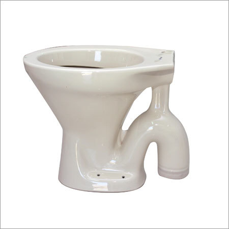 Anglo Indian S Type Water Closet - Ceramic, Floor Mounted, Elongated Shape, 40-45 kg Weight | Smooth Surface Treatment, Durable Design