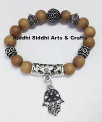 Natural Dark Golden Brown Sandalwood Charm Bracelet