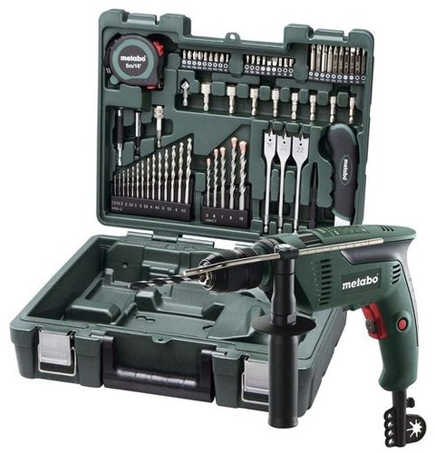 CUMI Metabo Mobile Workshop - 600 Watts Impact Drill | 65 Accessory Set, Compact Dimensions 31.3x37.3x12.7 Cm