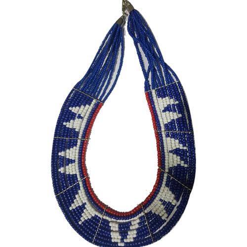 Blue Glass Beaded Designer Choker Necklace